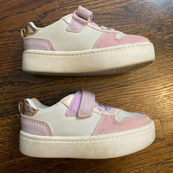 Carter's- toddler size 6 skater shoe unisex Blush Cream Kid Sneakers Miriam baby - Picture 7 of 16